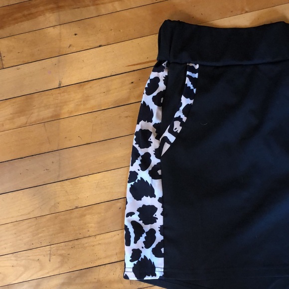 Short set black & leopard print 5x - Picture 6 of 8